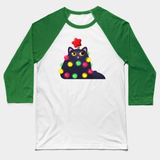 Christmas Kitty Baseball T-Shirt